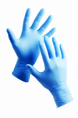 Rękawice nitrylowe M (100) niebieskie bezpudrowe 8%VAT