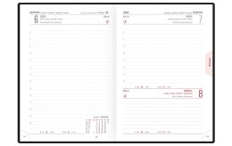 Kalendarz A-5 STANDARD książkowy (KS1), 05 - grafit carbon / granat linea 2024 TELEGRAPH