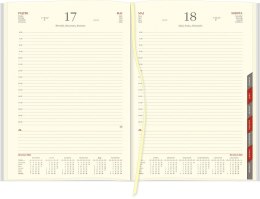 Kalendarz Cross z gumką i ażurową datówką A4 dzienny p. kremowy Nr kat. 204 A4DRK srebrny 2024 WOKÓŁ NAS