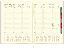 Kalendarz Cross z gumką i ażurową datówką A5 tygodniowy p. kremowy Nr kat. 204 A5TRK czarny 2024 WOKÓŁ NAS