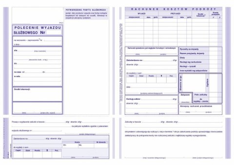 505-3 Polecenie wyjazdu służbowego MICHALCZYK&PROKOP A5 40 kartek