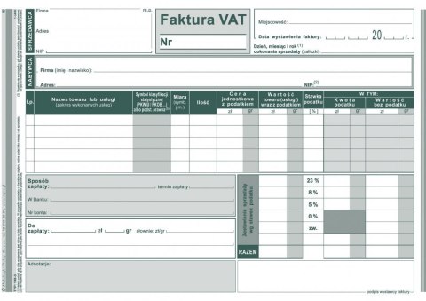 140-3N/E Faktura VAT A5brut. wielokopia MICHALCZYK I PROKOP