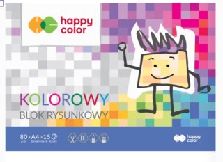 Blok rysunkowy kolorowy A3, 80g, 15 ark, Happy Color HA 3708 3040-09