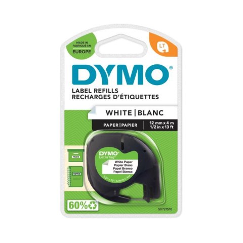 Taśma DYMO 12mm/4m - papierowa, biały S0721510