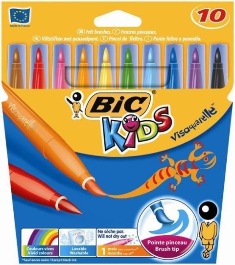 Flamastry pędzelkowe BIC Kids Visaquarelle 10szt, 8289641