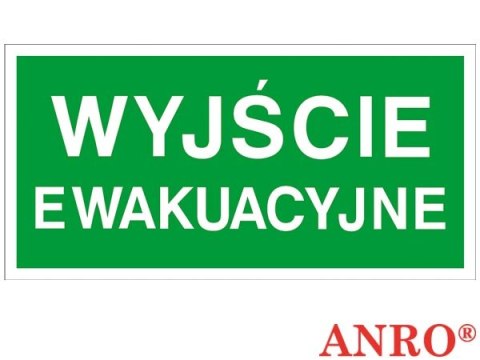 Tabliczka Wyjście Ewakuacyjne 200x400 Z-2e PT ANRO