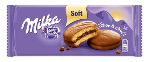 Ciastka MILKA CHOC&CHOC biszkoptowe z nadzieniem kakaowym i kawałkami czekolady 150g