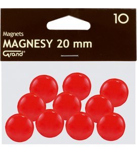 Magnes 20mm GRAND, czerwony, 10 szt 130-1688