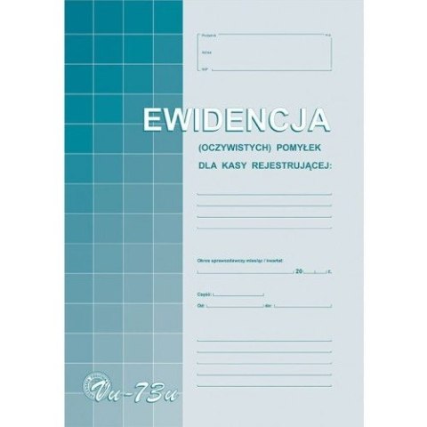 Vu73-u Ewid.(oczyw)pomyłek z kasy rej.A4 Michalczyk i Prokop