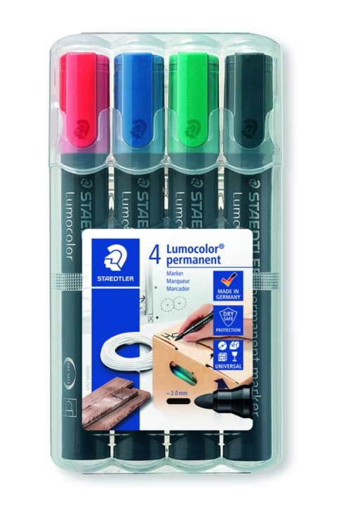 Marker Lumocolor, wodoodporny, okrągły, 4 kol. (2, 3, 5, 9) w etui box, Staedtler S 352 WP4