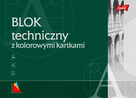 Blok techniczny kolor A3 10 kartek UNIPAP