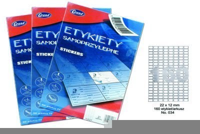 Etykiety samoprzylepne No. 034 22x12 mm GRAND 150-1061 (X)