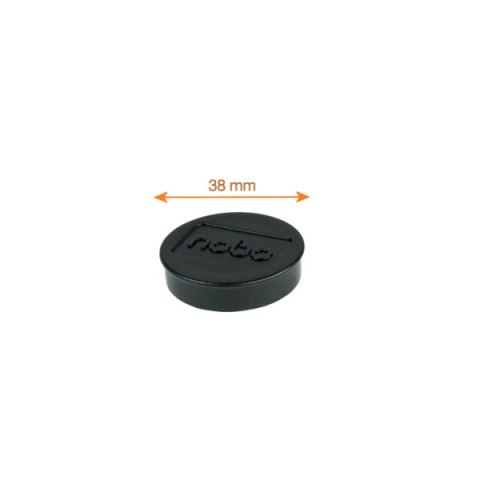 Magnesy do tablic 38 mm (1,5 kg), czarne, , 10 szt. Nobo 1915305