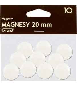 Magnes 20mm GRAND, biały, 10 szt 130-1689