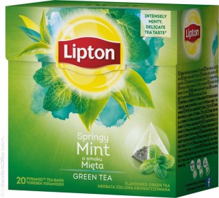 Herbata LIPTON PIRAMID GREEN TEA MIĘTA INTENSE MINT 20t zielona