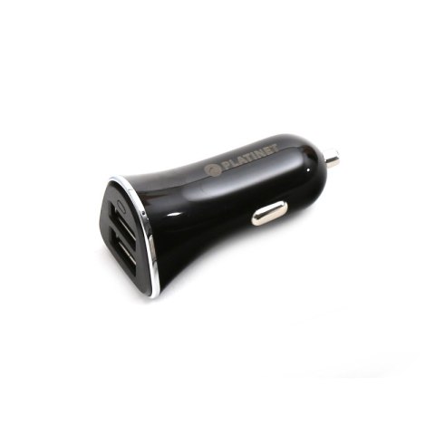 Ładowarka samochodowa 2xUSB 3,4A + MICRO CABLE KABEL 1m BLACK PLATINET CAR CHARGER PLCR2B