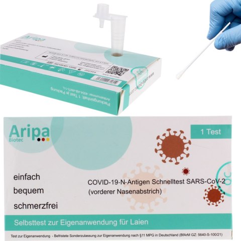Test antygenowy wymazowy z nosa na obecność COVID-19 DOMOWY SZYBKI ARIPA 0%VAT