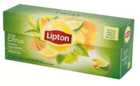 Herbata LIPTON GREEN TEA CITRUS 20 torebek zielona