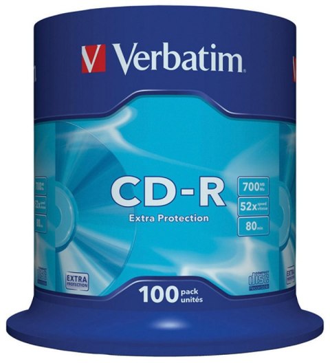 Płyta CD-R VERBATIM CAKE (100) Extra Protection 700MB x52 43411