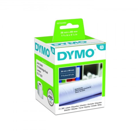 Etykieta DYMO adresowa - 89 x 36 mm biały S0722400 2 rolki po 260 etykiet