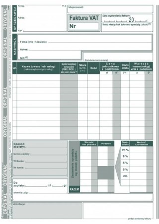 124-3E Faktura VAT brutto A5piN! (pion-upr.)MICHALCZYK I PROKOP