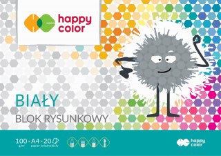 Blok rysunkowy biały A4, 100g, 20 ark, Happy Color HA 3710 2030-0