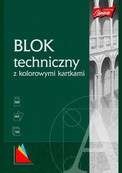 Blok techniczny kolor A4 10 kartek UNIPAP