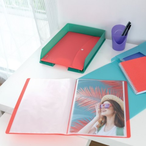 Album ofertowy Esselte ColourBreeze, z 80 koszulkami, koralowy 628445 Esselte