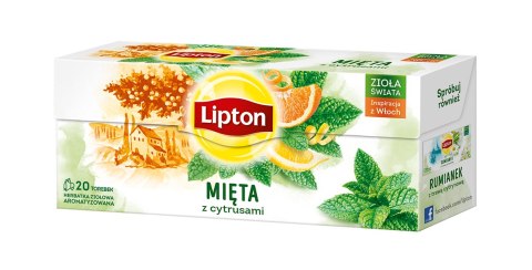 Herbata LIPTON MIĘTA Z CYTRUSAMI 20 saszetek