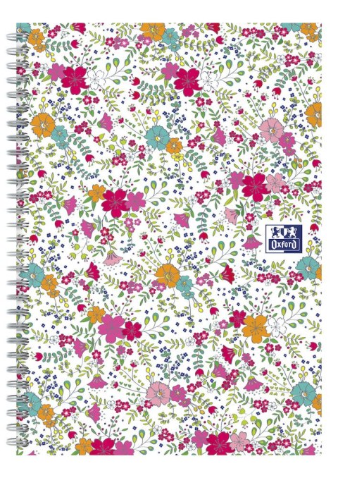 Kołonotatnik B5 60 kartek, kratka / tagi, FLORAL, OXFORD, 400094955