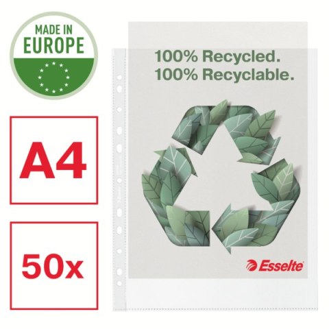 Koszulka groszkowa Recycled Premium PP 100 mic. A4 MAXI , 50 szt. Esselte 627504