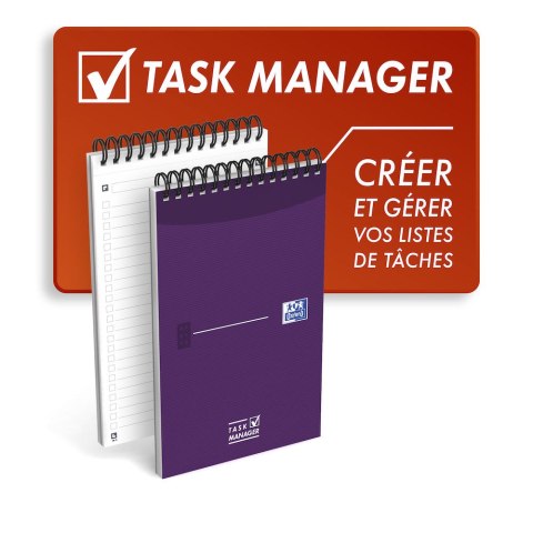 Blok notatnikowy OXFORD TASK MANAGER A5, 70kartek, spirala u góry, 400055727 (X)