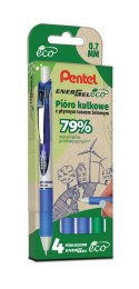Pióro kulkowe ENERGEL ECO (kpl.4szt - zielony, 3x niebieski) BL77E-ST4DCCCPL PENTEL