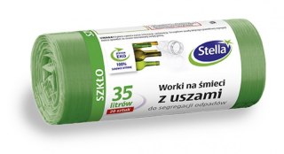 Worki do segregacji SZKŁO zielone z uszami LDPE 35l (20szt.) STELLA 032198