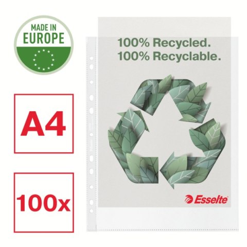 Koszulka groszkowa Recycled Premium PP 100 mic. A4 MAXI , 100 szt. Esselte 627503