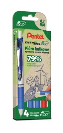 Pióro kulkowe ENERGEL ECO (kpl. 4szt - czerwony, 3x niebieski) BL77E-ST4BCCCPL PENTEL