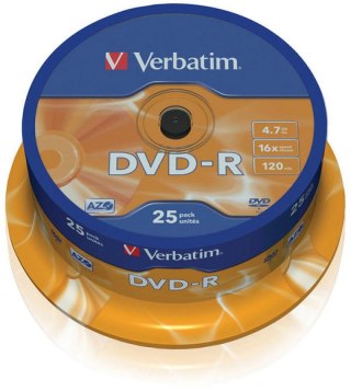 Płyta DVD-R VERBATIM CAKE(25) Matt Silver 4.7GB x16 43522