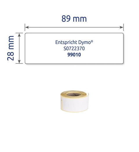 Etykiety adresowe AS0722370 28x89 260 et. x 2 w rolce do termodruku, trwałe, białe, Avery Zweckform (X)