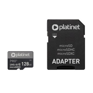 Karta pamięci Micro SDxc + adapter 128GB class10 UIII A1 90MB/s Platinet PMMSDX128UIII