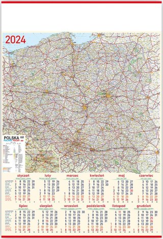 Kalendarz Plakatowy B-1, P20 - MAPA 2025 TELEGRAPH