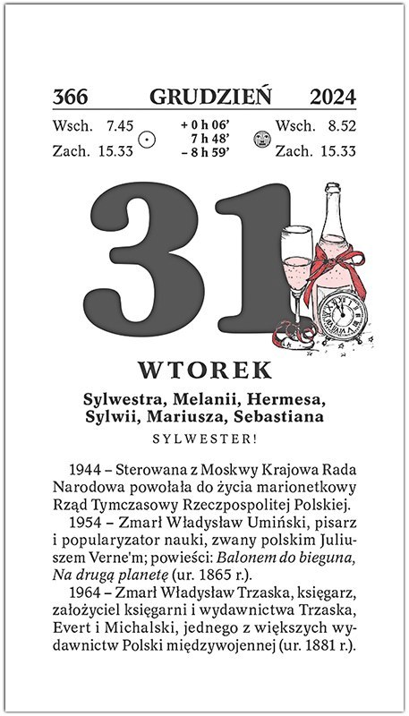 Kalendarz RODZINNY zdzierak 2026 (Z1) TELEGRAPH