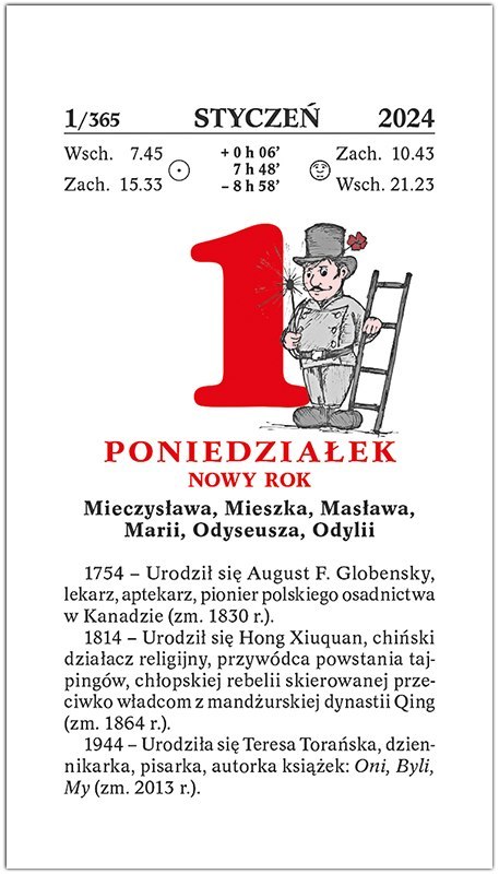 Kalendarz RODZINNY zdzierak 2026 (Z1) TELEGRAPH