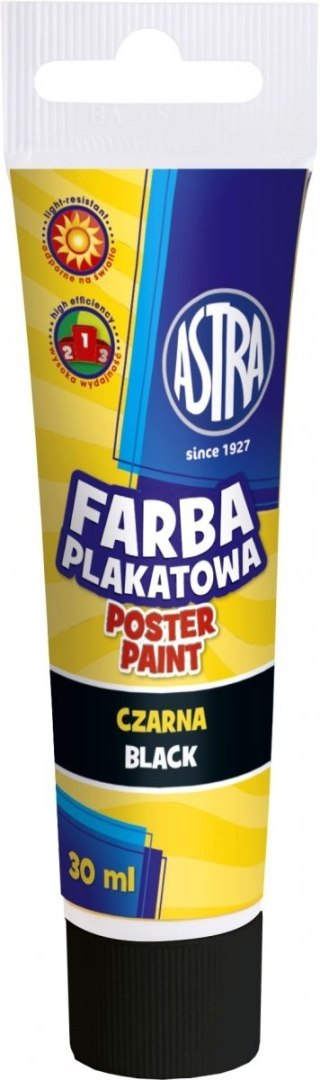 Farba plakatowa Astra tuba 30 ml - czarna, 83110909