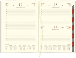 Kalendarz Cross z gumką i ażurową datówką B5 dzienny p. kremowy Nr kat. 204 B5DRK czerwony 2024 WOKÓŁ NAS