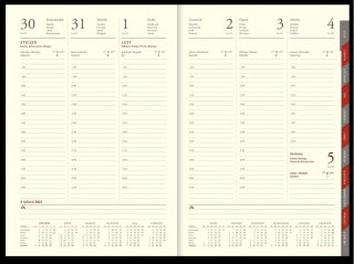 Kalendarz Cross z gumką i ażurową datówką B5 tygodniowy p. kremowy Nr kat. 204 B5TRK granat WOKÓŁ NAS