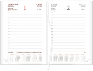 Kalendarz Vivella A5 Dzienny 216 A5DB czerwony 2025 WOKÓŁ NAS