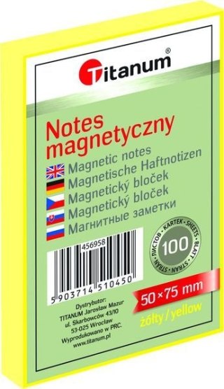 Notes elektrostatyczny 50x75mm 100k mix kolorów 456958 TITANUM bloczek