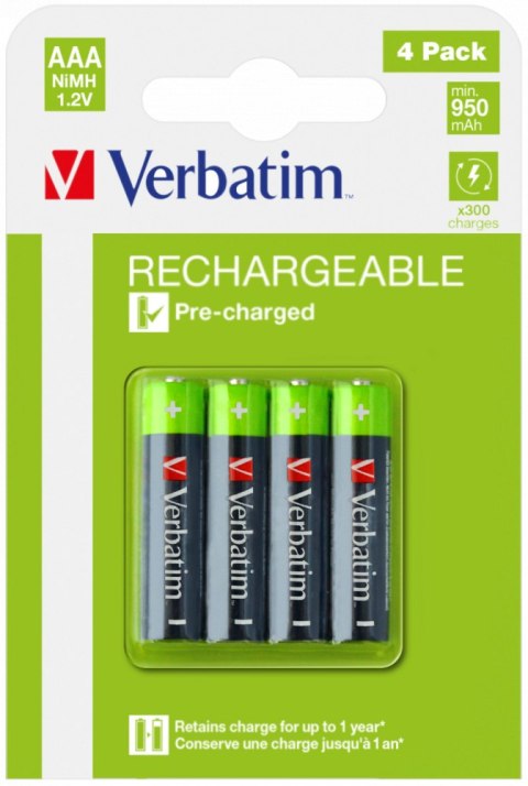 Akumulatory VERBATIM HR3 AAA 950 mAh BLISTER 4szt. 49514