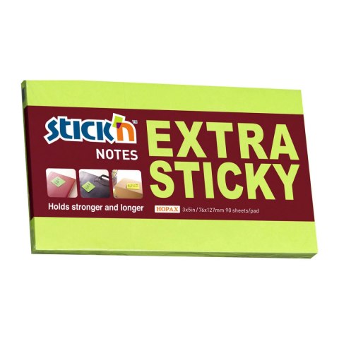 Notes sam.EXTRA STICKY 76X127 zielony neon 90 kartek STICK_N 21676