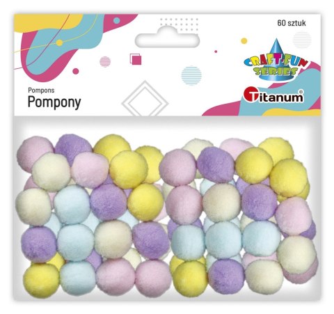 Pompony pastelowe mix 60 szt 16mm 462567 TITANUM